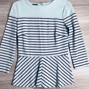 Talbots Light Blue Crewneck Top with Navy Label